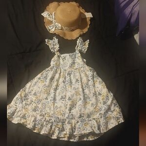Joie Kids Floral Sundress with Matching Hat 4T